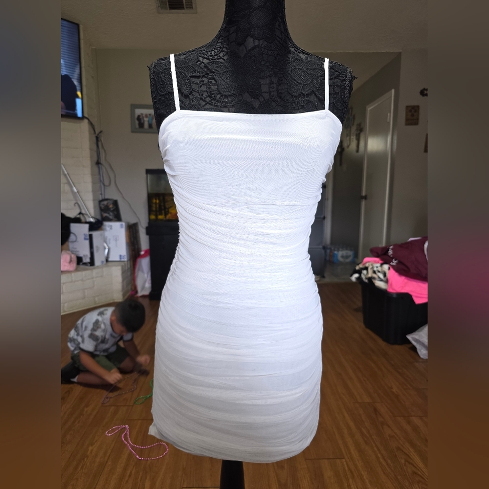 SHEIN Strapless White Dress
